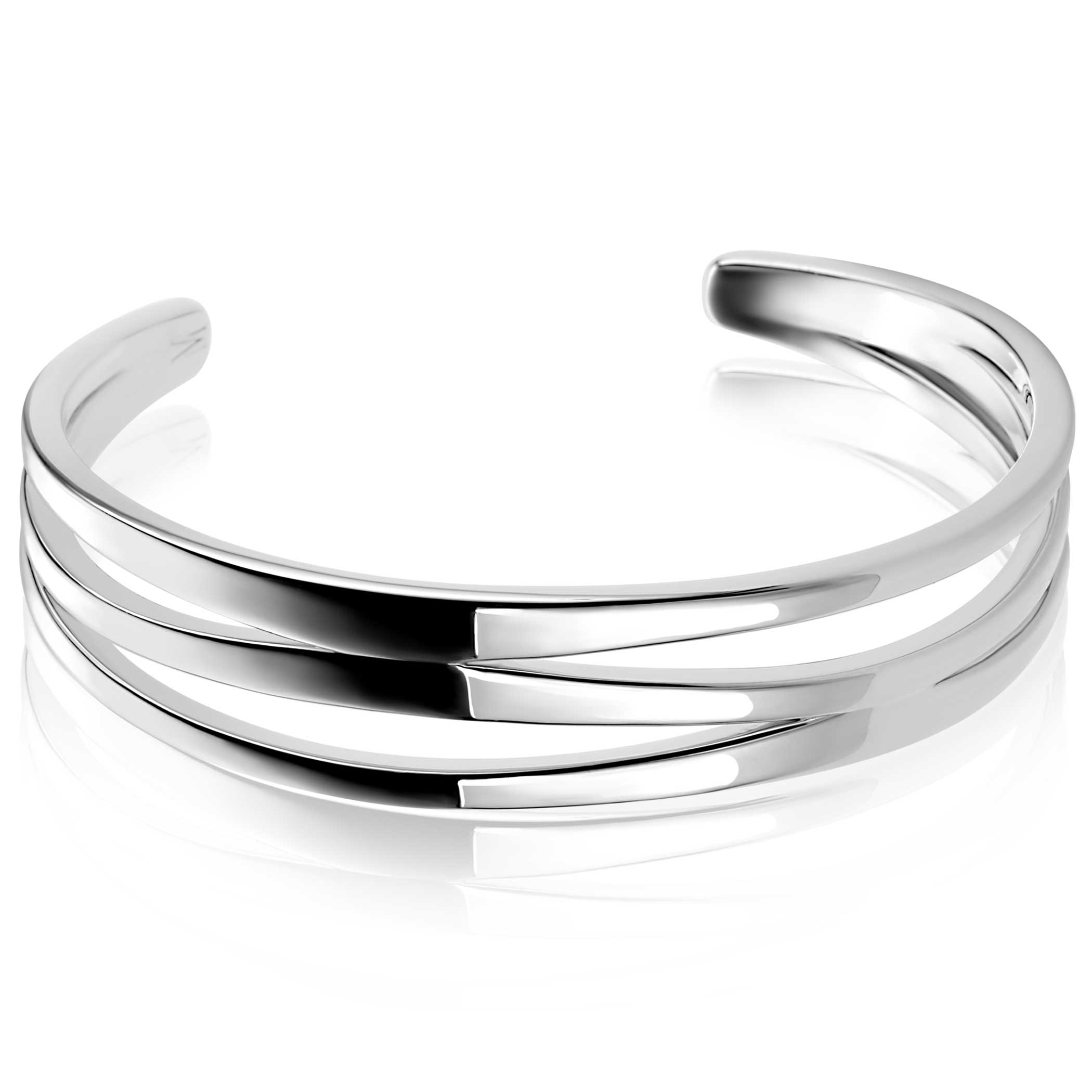 Mart Visser by ZINZI silver multi-look clasp bracelet, 16mm, organically shaped, MVA25