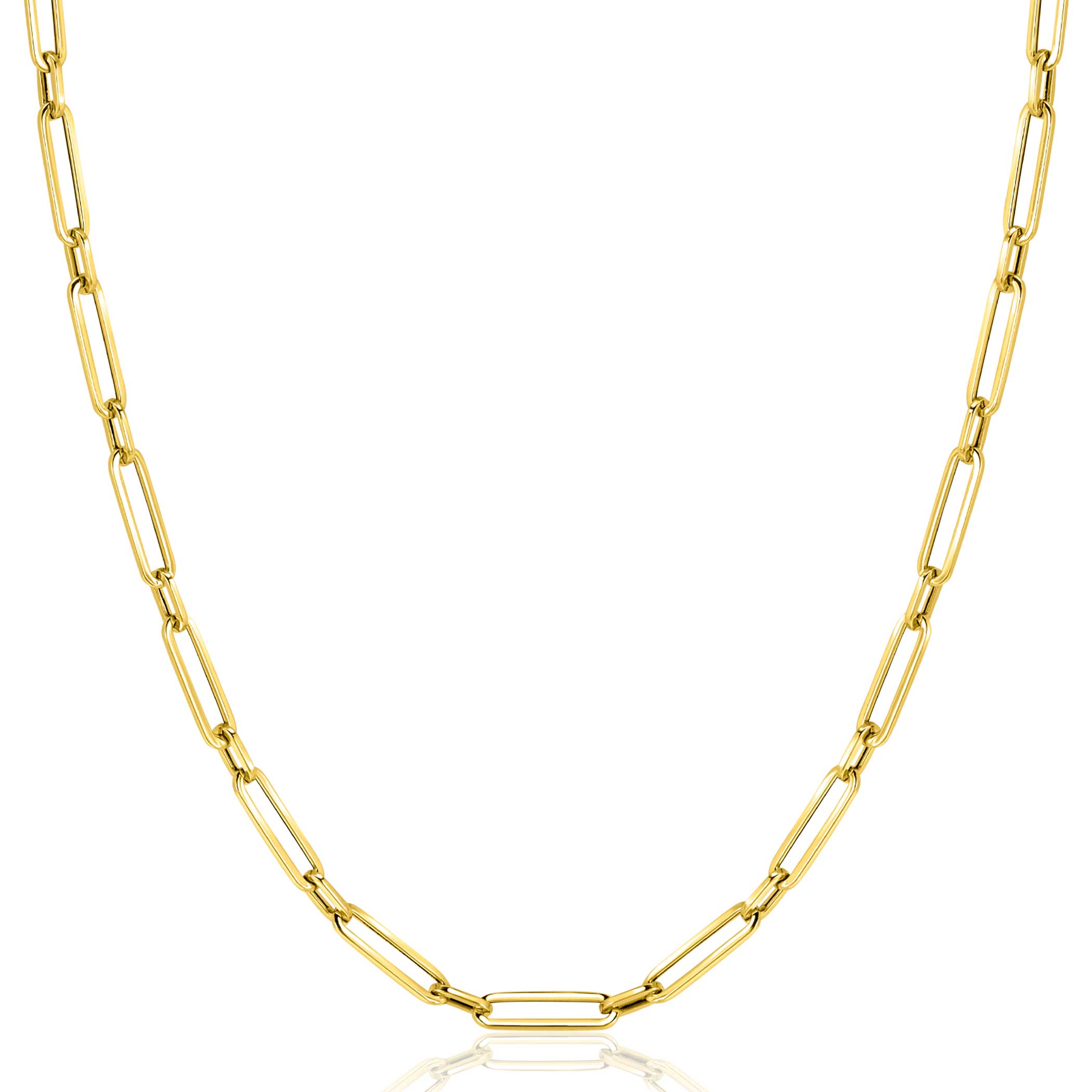 ZINZI GOLD collier paperclip met tussenoog 45cm