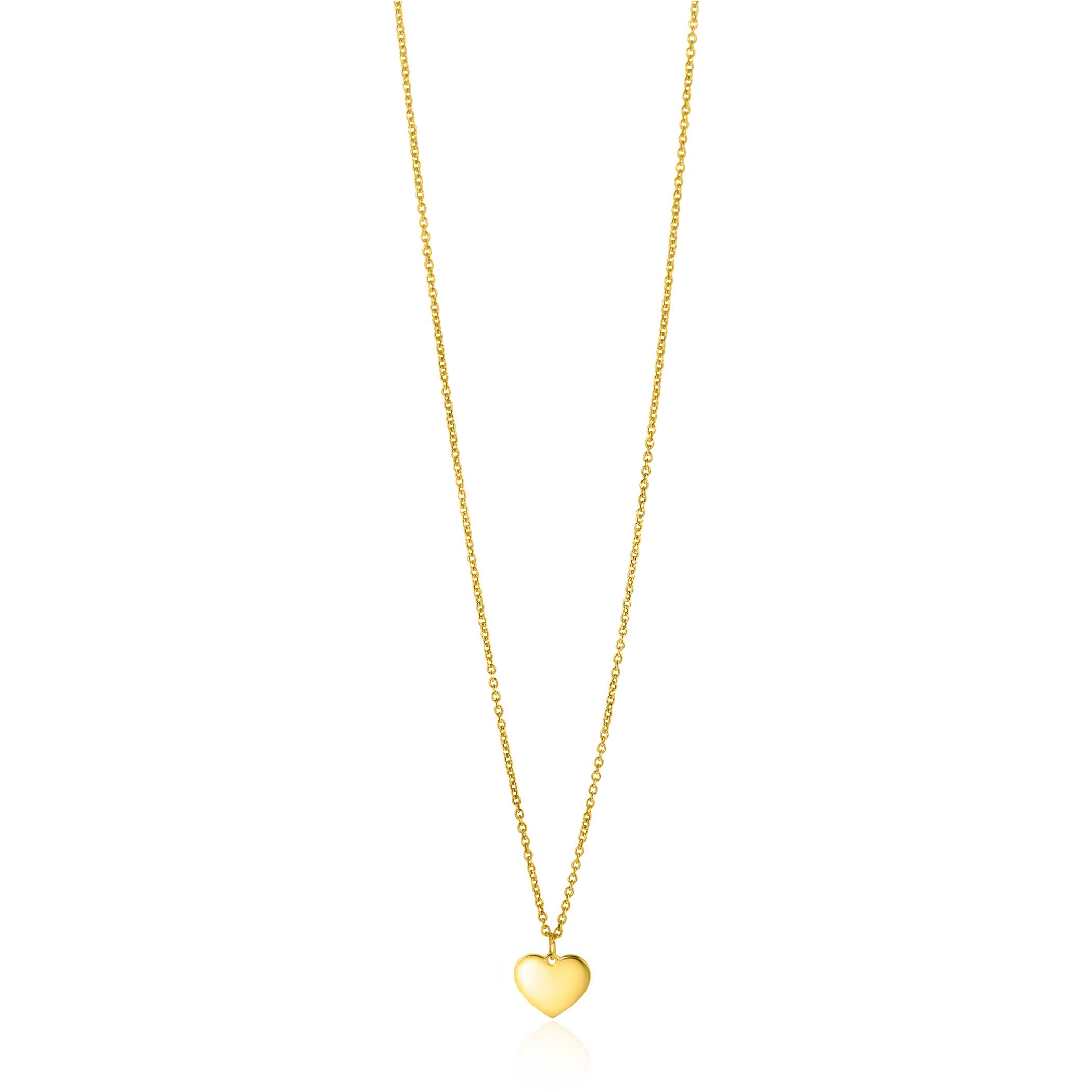 ZINZI Gold 14 kt Necklace Heart Pendant 8mm 43cm ZGC312