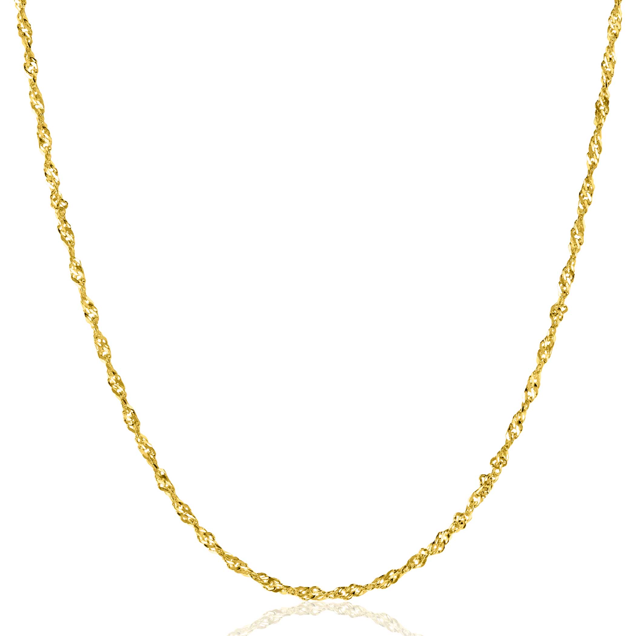 ZINZI Gold 14 carat solid gold Singapore necklace, 1.8mm wide, 41-43cm ZGC501
