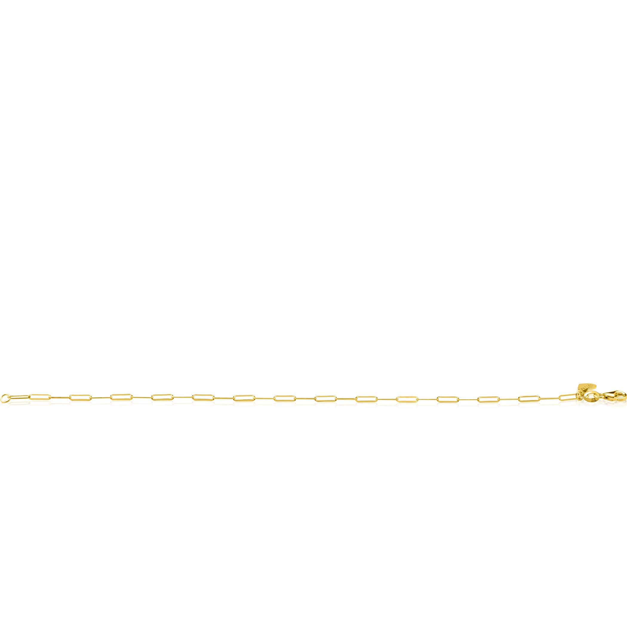 ZINZI 14K Gold Bracelet with Paperclip Chains 1,9mm width ZGA298