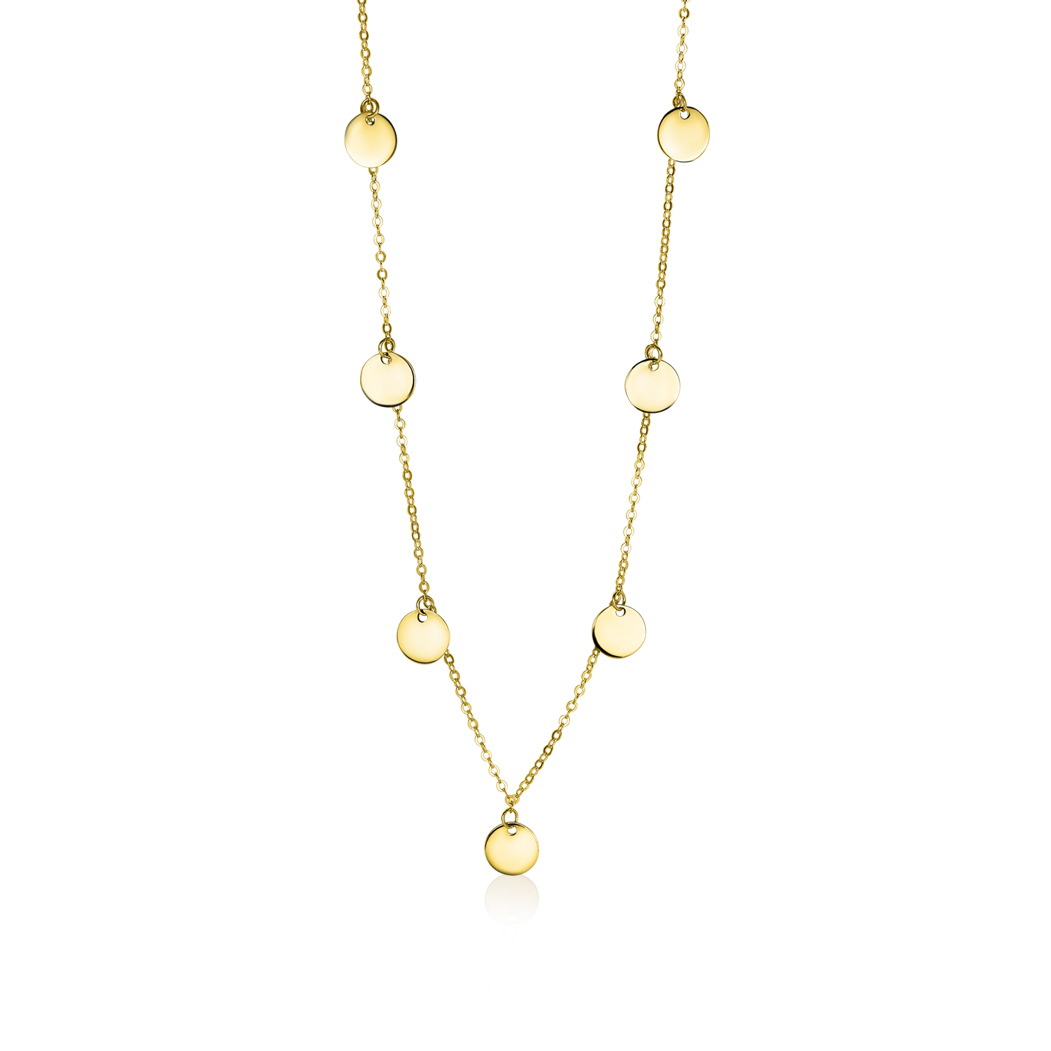 ZINZI 14K Gold Necklace Coins 45cm ZGC167