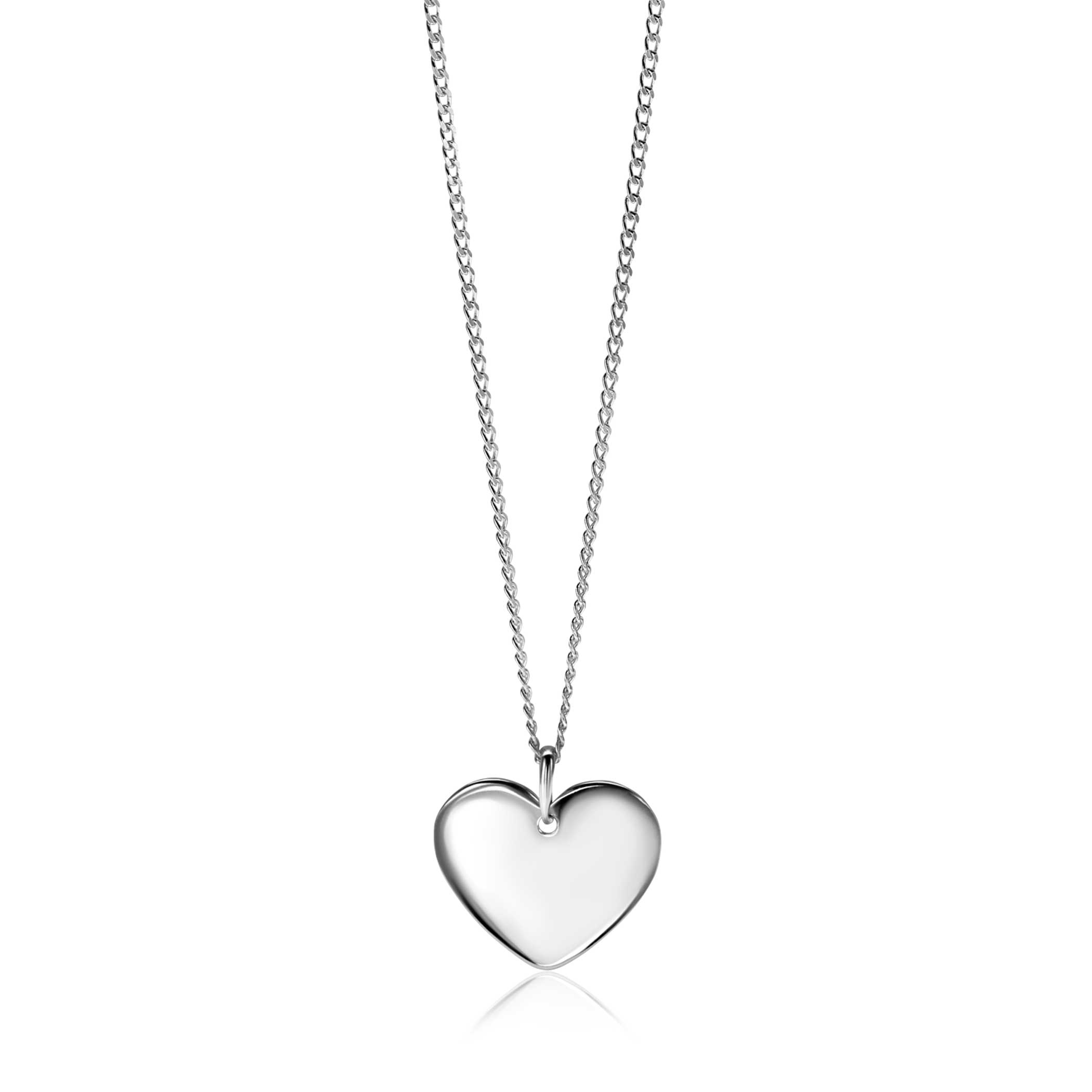 20mm ZINZI silver smooth heart pendant for engraving ZIH2346-20 (without chain)