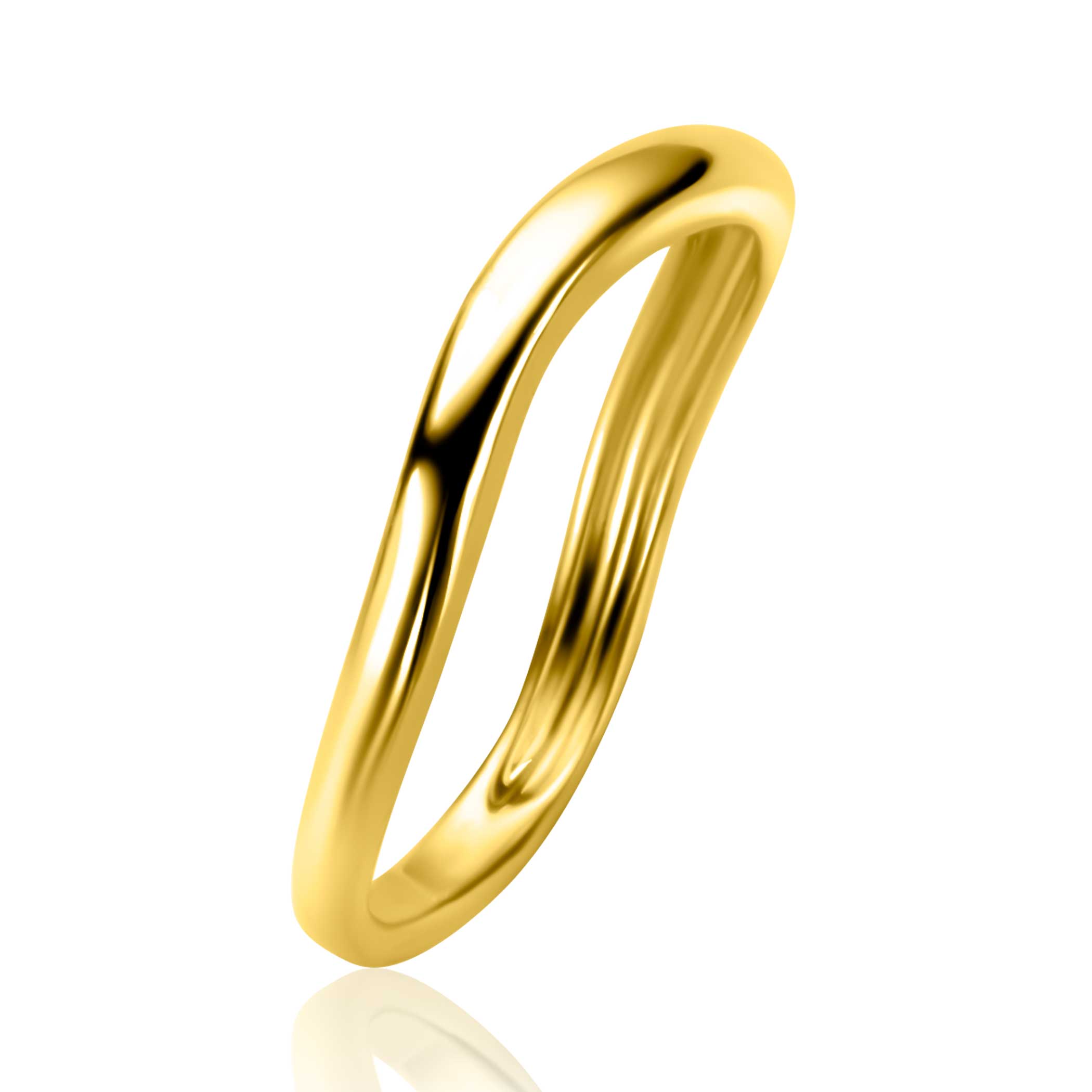 ZINZI gold plated silver smooth ring organically shaped (3mm wide) ZIR2656G