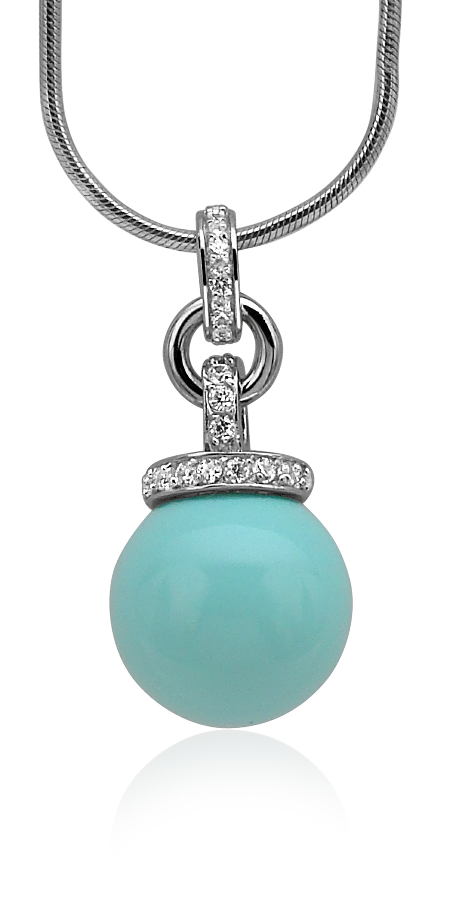 ZINZI Sterling Silver Pearl Pendant Turquoise ZIH459T