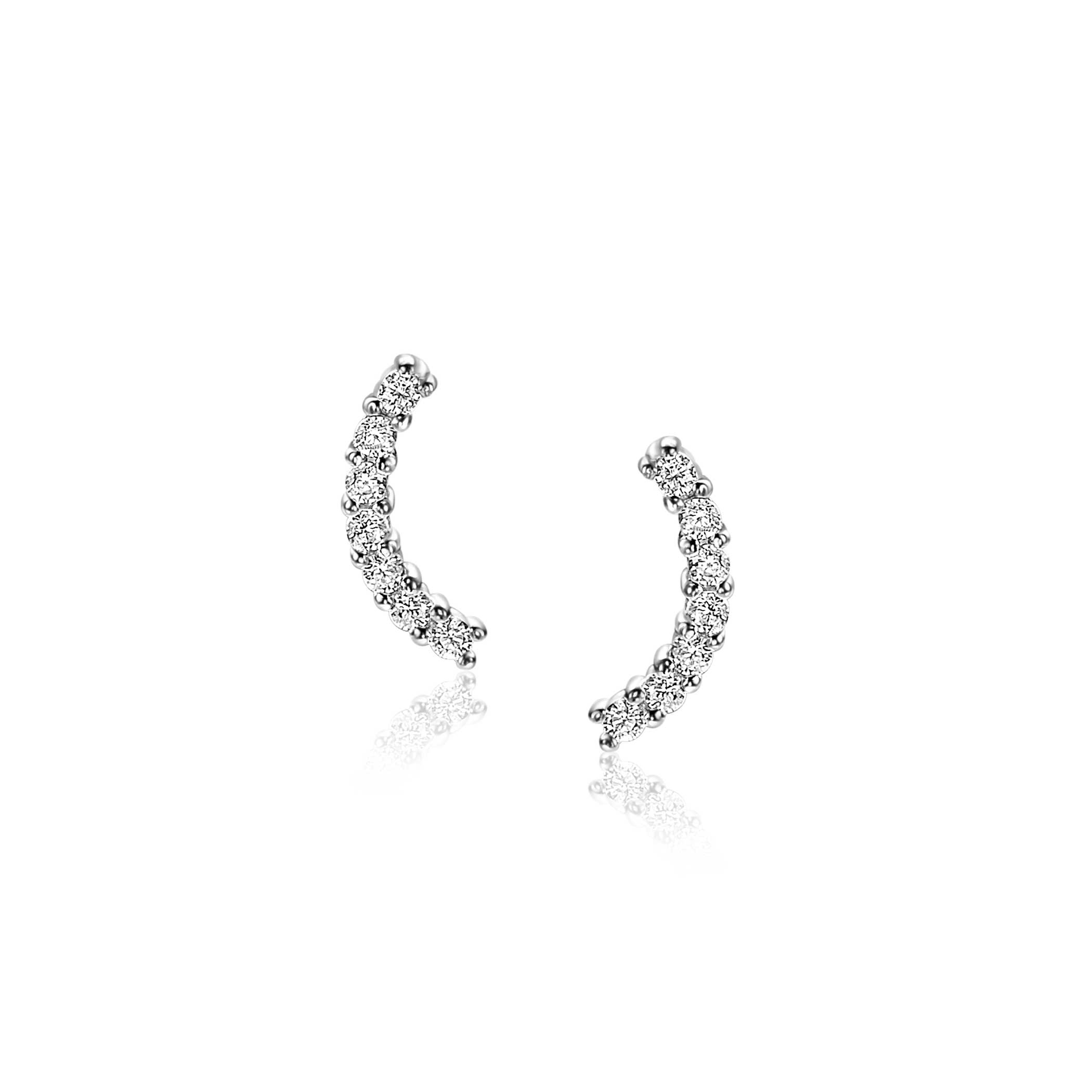 10mm ZINZI Sterling Silver Stud Earrings White Zirconias ZIO2426