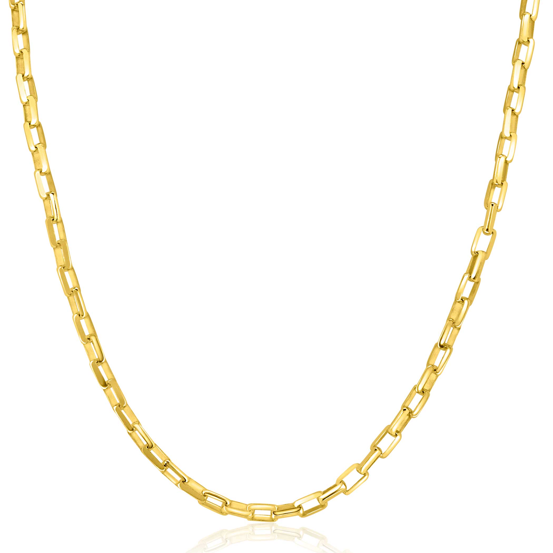 ZINZI gold plated silver necklace with Venetian links 3mm wide 42-45cm ZIC2587