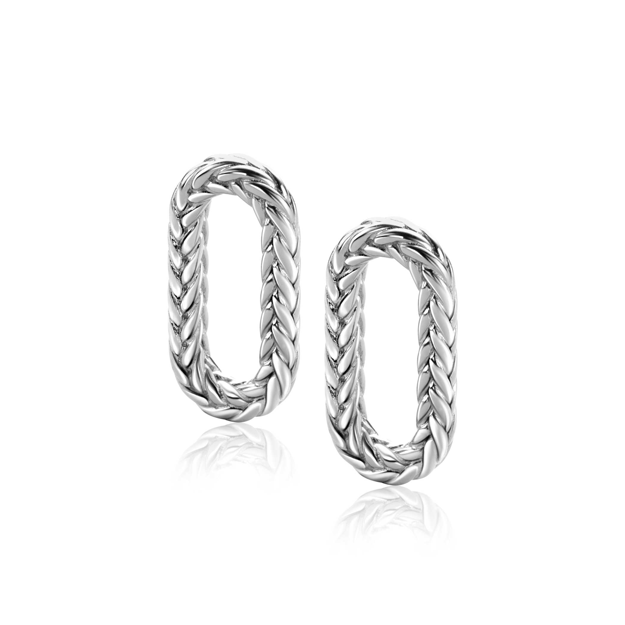 20mm ZINZI Sterling Silver Earrings Pendants Oval with Rope Design ZICH2553 (excl. hoop earrings)