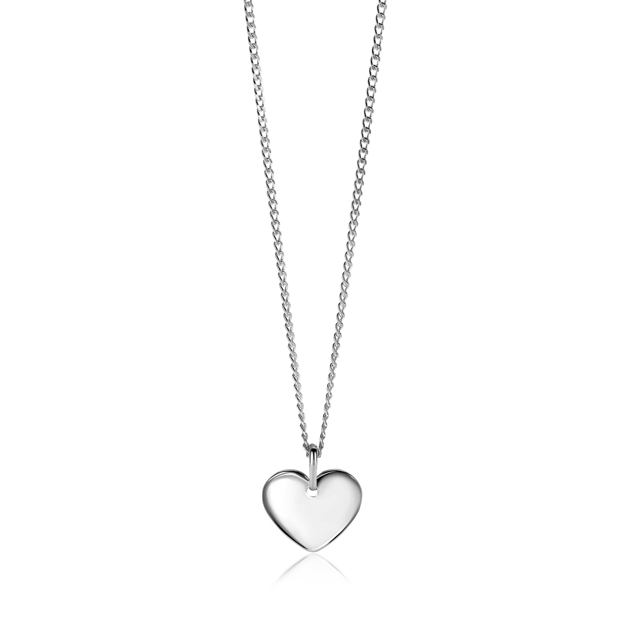 15mm ZINZI silver smooth heart pendant for engraving ZIH2346-15 (without chain)