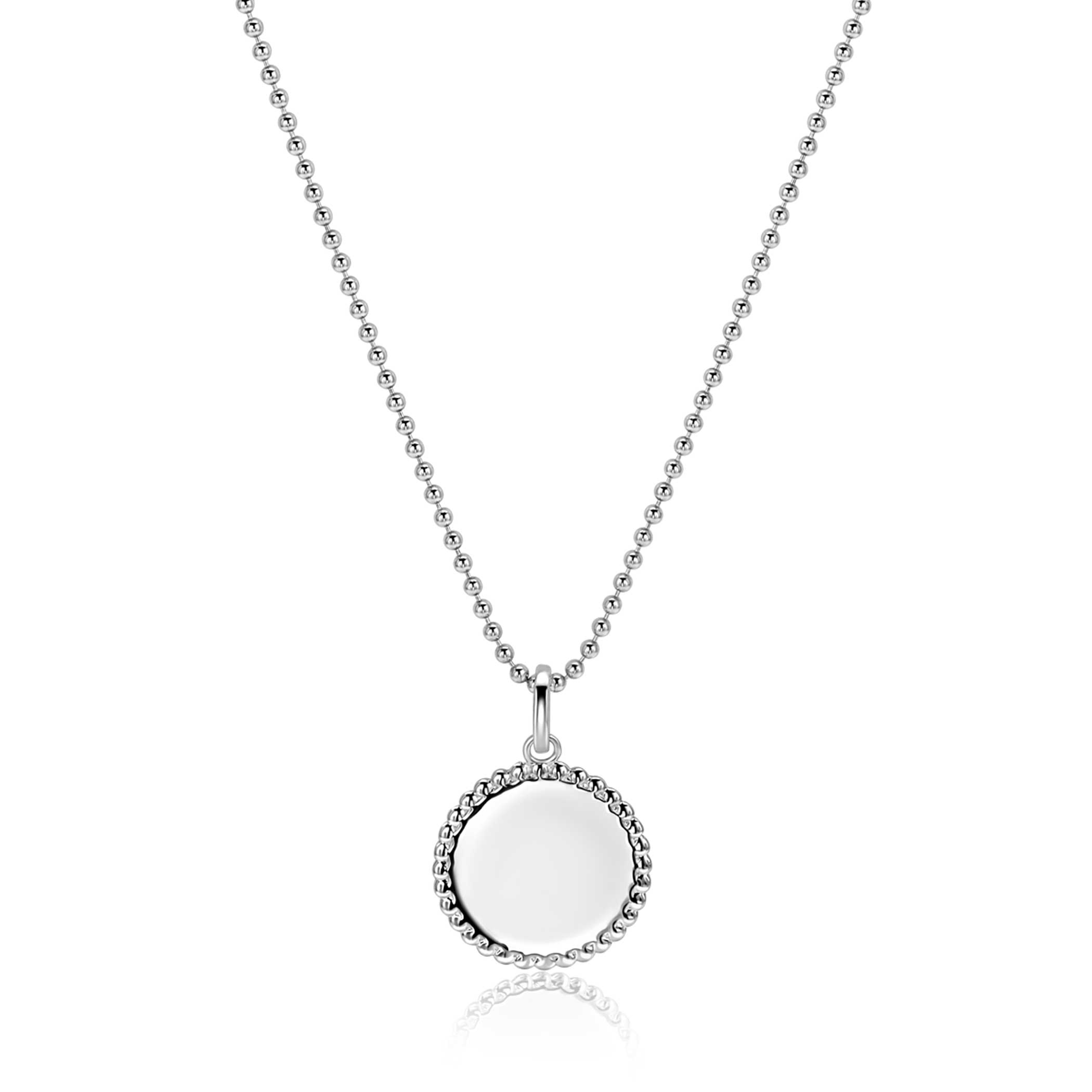 19mm ZINZI silver coin pendant with pearl rim for engraving ZIH2651 (without chain)