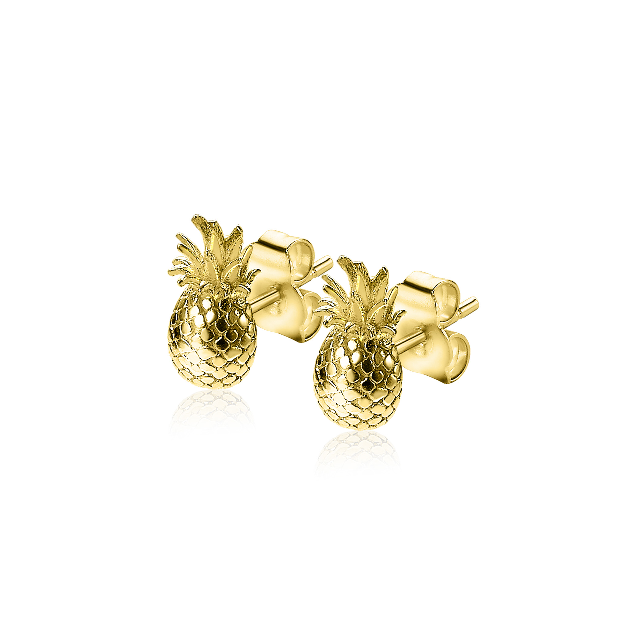 ZINZI Gold Plated Sterling Silver Stud Earrings Pineapple ZIO1699G