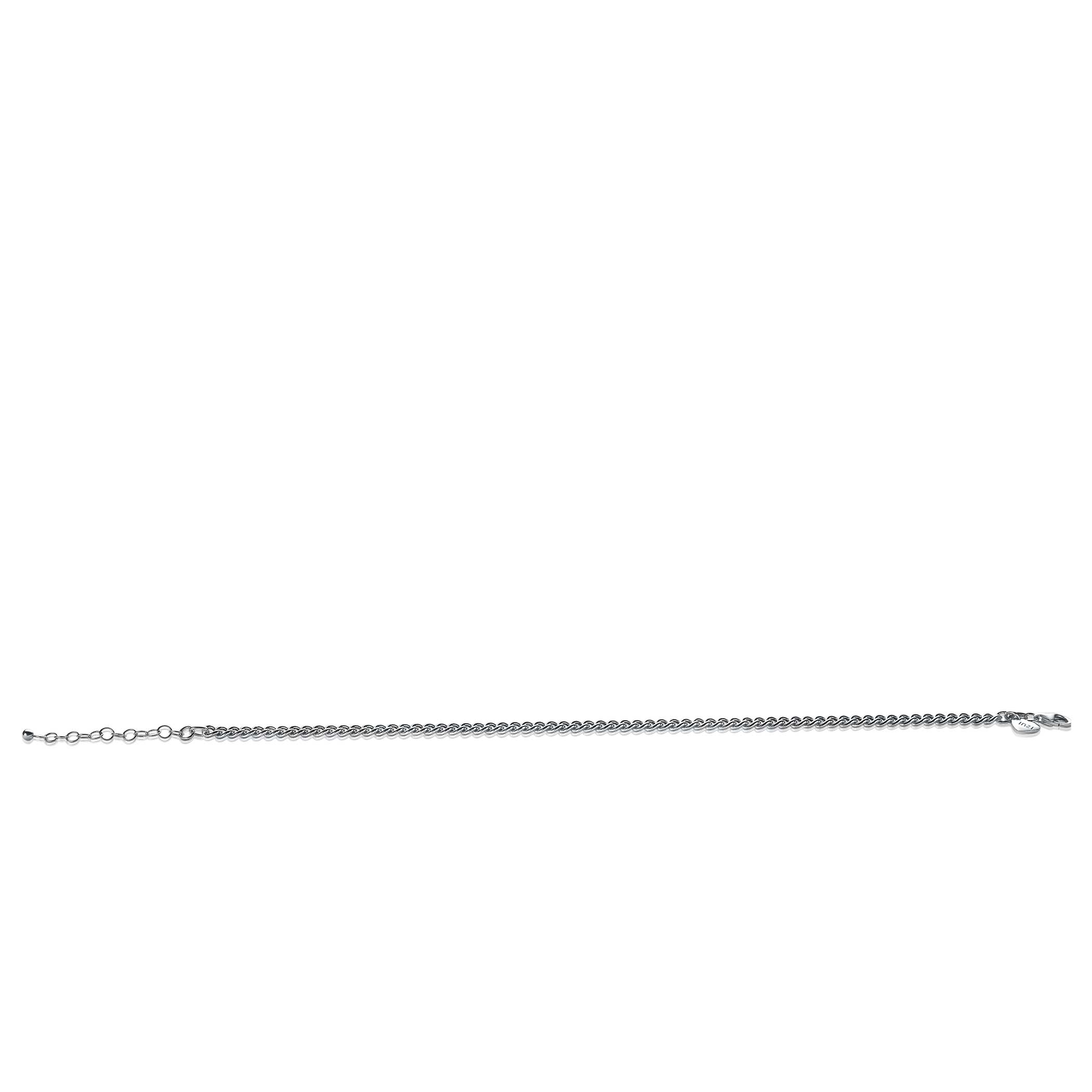 ZINZI Sterling Silver Anklet Curb Chain 23+4cm ZIE1414