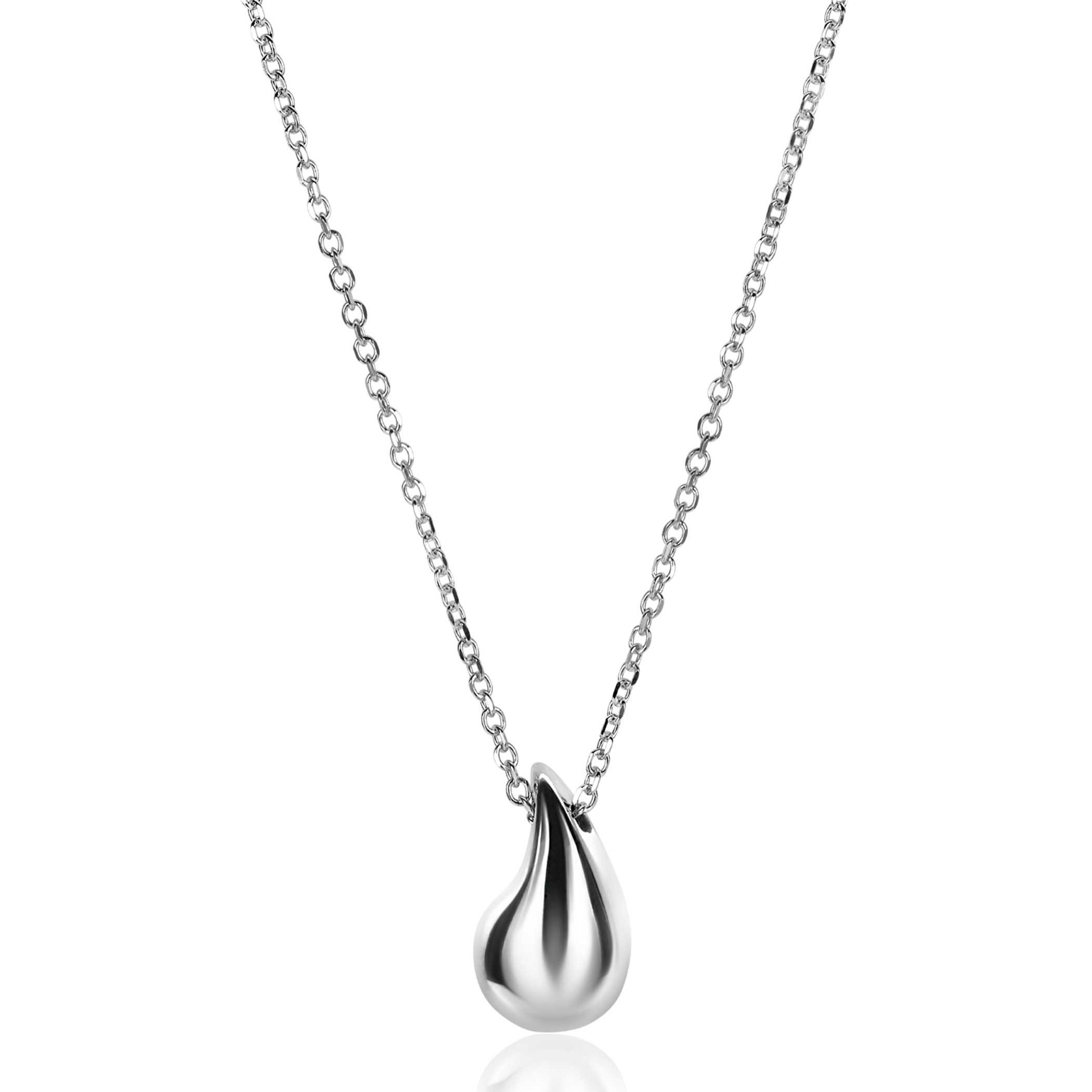 ZINZI silver jasseron necklace 42-45cm with organically shaped pendant 18mm ZIC2636