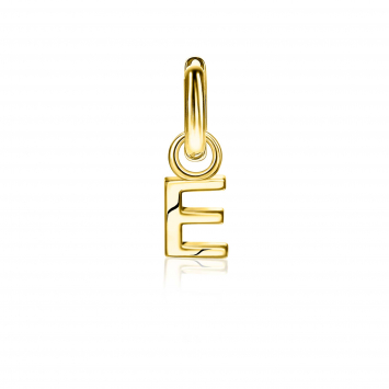 ZINZI Gold Plated Letter Earrings Pendant E price per piece ZICH2145E (excl. hoop earrings)