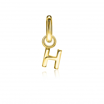 ZINZI Gold Plated Letter Earrings Pendant H price per piece ZICH2145H (excl. hoop earrings)