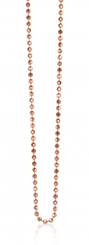 90cm ZINZI Rose Gold Plated Sterling Silver Necklace Beads ZI90BOLR