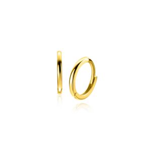 10mm ZINZI 14K Gold Hoop Earrings Small Round Tube 1,2mm width ZGO523