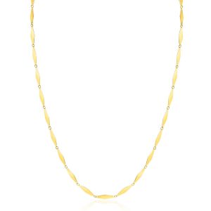 ZINZI Gold 14 karat gold solid chain necklace with shiny long diamond-shaped links 3mm wide 45cm ZGC492
