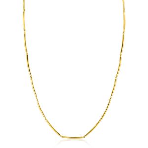 ZINZI 14K Gold Necklace Rectangular Bars Square Tube 1,6mm width 40-43cm ZGC461