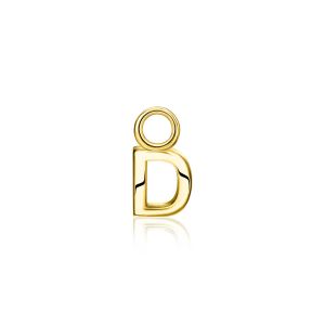 ZINZI Gold Plated Letter Earrings Pendant D price per piece ZICH2145D (excl. hoop earrings)