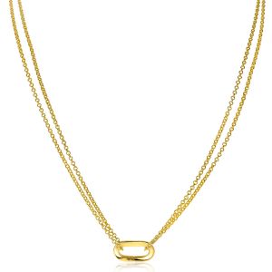 ZINZI Gold Plated Sterling Silver Necklace Oval Clasp 45cm ZIC2060