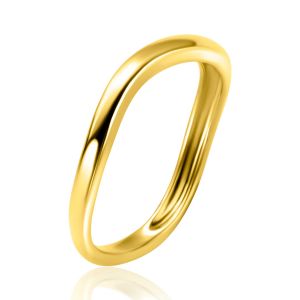 ZINZI gold plated silver smooth ring organically shaped (3mm wide) ZIR2656G