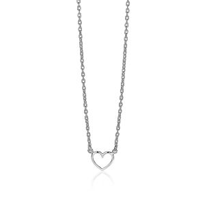 ZINZI Sterling Silver Necklace Open Heart 40-43cm ZIC1420