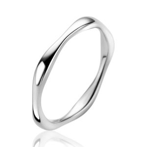 ZINZI silver ring organically shaped 2.5mm wide ZIR2610