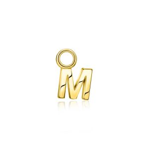 ZINZI Gold Plated Letter Earrings Pendant M price per piece ZICH2145M (excl. hoop earrings)