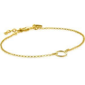 ZINZI Gold Plated Sterling Silver Bracelet with Open Circle 16,5-19cm ZIA2523G