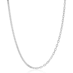 ZINZI Sterling Silver Multi-Chain Necklace with Curb and Paperclip Chains 2.7mm width 43-45cm ZIC2468