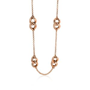 ZINZI Rose Gold Plated Sterling Silver Necklace Curb Chain 42-45cm ZIC1286R