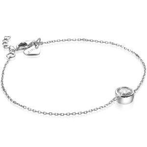 ZINZI Sterling Silver Bracelet Round Setting White Zirconia 17-19cm ZIA1775