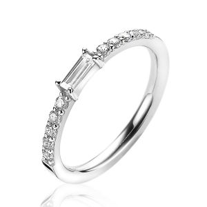 ZINZI Sterling Silver Stackable Ring Baguette Cut White Zirconia ZIR2133