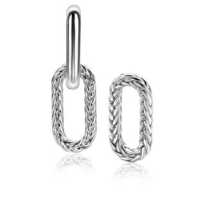 20mm ZINZI Sterling Silver Earrings Pendants Oval with Rope Design ZICH2553 (excl. hoop earrings)