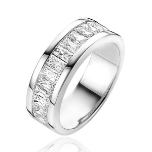 ZINZI Sterling Silver Chic Ring 7mm Baguette Cut Zirconia ZIR2122