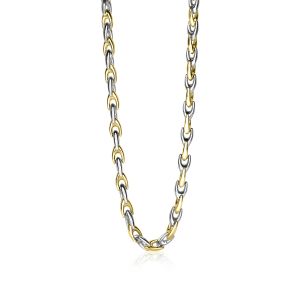 ZINZI Gold Plated Sterling Silver Chain Necklace width 6,4mm 45,5cm ZIC1641BG