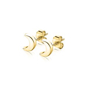 5,5mm ZINZI Gold Plated Sterling Silver Stud Earrings Crescent Moon ZIO1587G