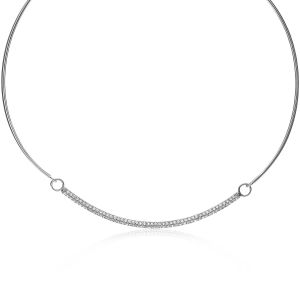 ZINZI Sterling Silver Necklace White Zirconias 42-45cm ZIC1945