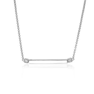 ZINZI Sterling Silver Necklace Bar White 42cm ZIC1817