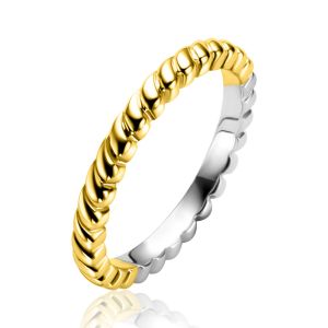 ZINZI gold plated silver stacking ring (2.5mm wide) with small droplets ZIR2688G