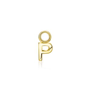 ZINZI Gold Plated Letter Earrings Pendant P price per piece ZICH2145P (excl. hoop earrings)