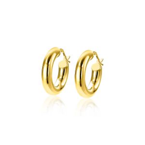 16mm ZINZI 14K Gold Hoop Earrings 4mm width ZGO442