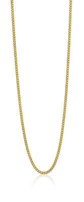 90cm ZINZI Gold Plated Sterling Silver Curb Chain Necklace ZILC-G90G