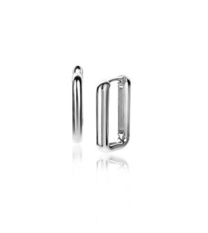 15mm ZINZI Sterling Silver Hoop Earrings Rectangular 15x2mm ZIO2221