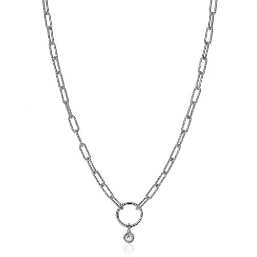 Paperclip chain store necklace sterling silver