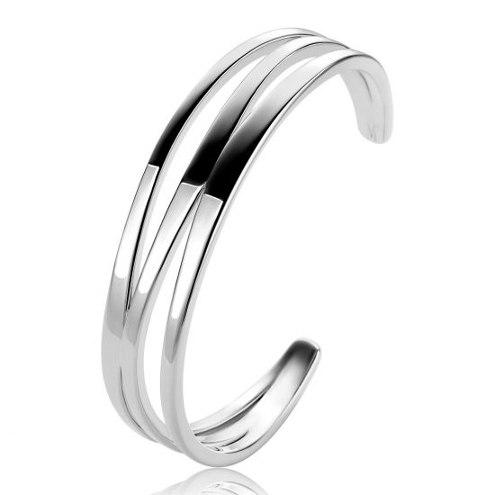 Mart Visser by ZINZI silver multi-look clasp bracelet, 16mm, organically shaped, MVA25