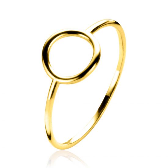 ZINZI 14K Gold Ring Open Circle 8mm ZGR377