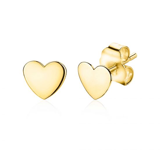 ZINZI 14K Gold Stud Earrings Heart ZGO214