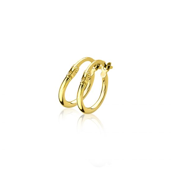 ZINZI 14K Gold Hoop Earrings Round Tube 12 x 1,5mm ZGO125